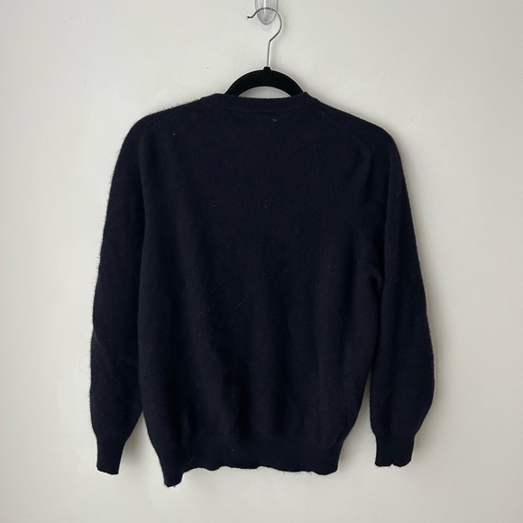 Zara dark blue 100% cashmere crew sweater - Picture 7 of 10